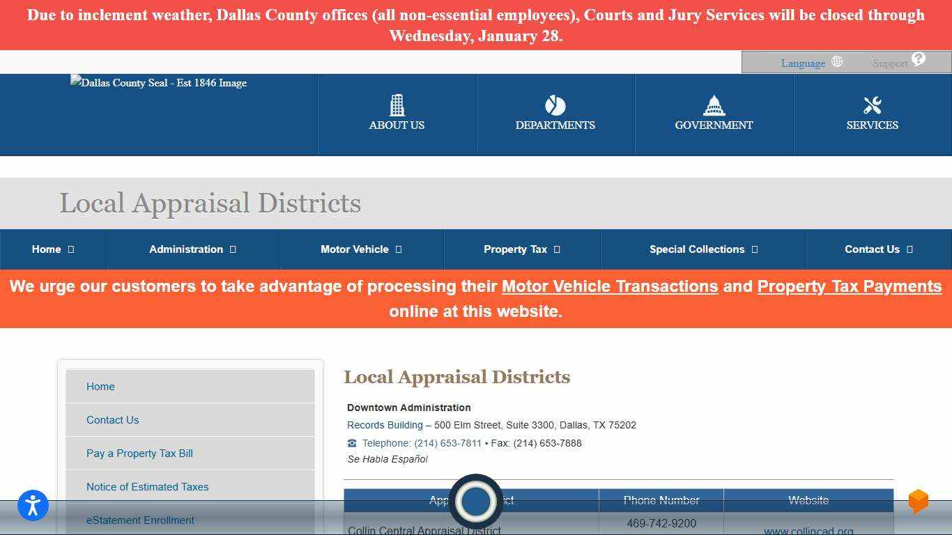 Tax Office Local Appraisal Districts