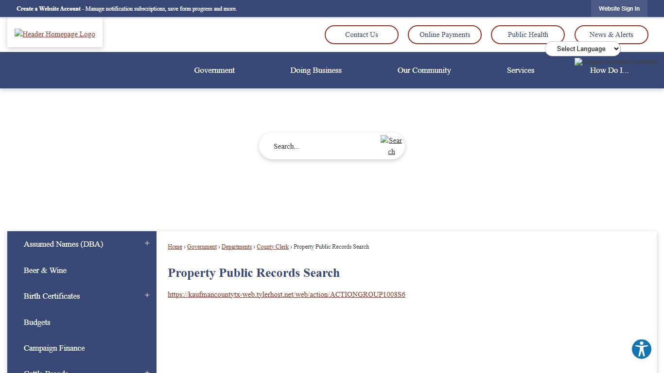 Property Public Records Search Kaufman County, TX