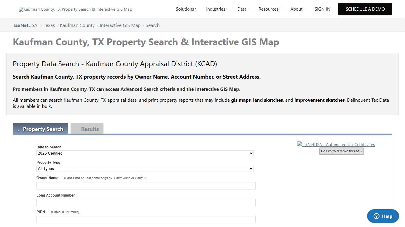 Kaufman County, TX Property Search & Interactive GIS Map